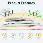 12 Pack Travel Vacuum Storage Bags 4 Size(24/28/32/40 Inch), Portable Vacuum Seal Bags for Clothing Travel with Pump, Space Saver Bag for Luggage Suitcases Clothes Bedding Seasonal Storage
