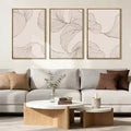 BINCUE Framed Neutral Beige Wall Art Modern Abstract Wall Decor Neutral Minimalist Artwork Modern Beige Wall Paintings Elegant Modern Art Prints for Living Room Bedroom Office 16x24 Inches Set of 3 Gift
