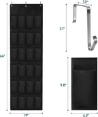 24 Large Pockets Upgraded Over the Door Shoe Organizer, Enhanced Hanging Solution Holder Closets, Shoe Cabinets for Everyone