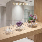 Lyellfe 30 Pieces Rock Display Stand, Mini Acrylic Easel Stand in Assorted 3 Size, Clear Plate Holder Display Stand for Coins, Trading Cards, CDs or Other Collections