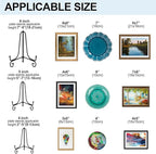 Vivinin 6 Pack Metal Plate and Picture Frame Stands - 5 Inch Display Holder for Art, Photos, Books and Platter