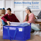 Moving Bags, Storage Bags with Sturdy Handles and Heavy Duty Zippers, Storage Totes for Space Saving, Moving & Storage, Collapsible Moving Supplies(100L, 6-Pack, Blue)