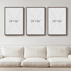 Large Framed Neutral Abstract Wall Art for Living Room, Set of 3 Rustic Beige Brown Canvas Prints Paintings Artwork for Walls, Minimalist Stone Pictures for Hallway Stair Office Wall Decor 24x36 Inch