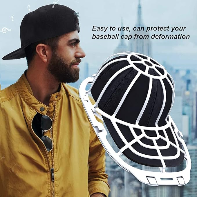 Eiito Hat Washer for Washing Machine, Hat Washer Cage, Hats Cleaner for Baseball Caps 2 Pack 2 Sizes Fit for Adult and Kid's Baseball Caps, White