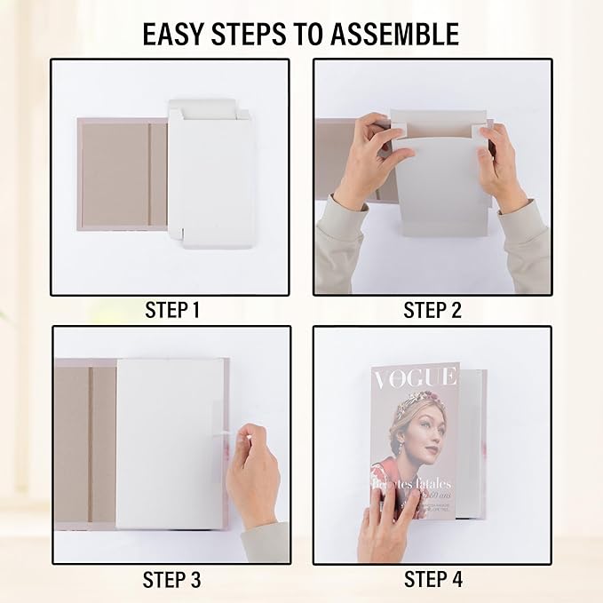 PROBENEX Pastel Medium | 4 PCS Faux Decorative Books for Home Decor | Not Real Books (Cardboard Boxes) | Coffee Table, Shelf Styling & Modern Aesthetic Accent Pieces for Living Room, Office