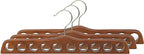 Walnut Finish Wood Scarf Hanger with 10 Holes and Brass Hardware in 17 1/2" Length X 3/4" Thick, 1 Hanger