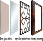Wocred Set of 4 Mirrors Square Wall Mirror,Gorgeous Rustic Farmhouse Accent Mirror,Caramel Color Entry Mirror for Bathroom Renovation,Bedrooms,Living Rooms and More (12”x12”4pcs)