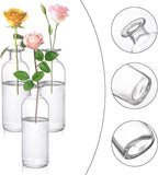 Peohud Set of 12 Glass Bud Vases, Clear Small Flower Vases, Decorative Glass Bottles Floral Vases for Home Decor, Wedding Reception, Party