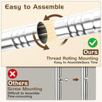 Clothes Rack for Hanging Clothes, Sturdy Stainless Steel Clothing Rack, Portable Garment Rack with Extendable Hanging Rod, Adjustable Rolling Coat Rack with Anti-Slip Wheels for Home Conmercial Store