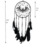 Halloween Gothic Black Dreamcatcher with Bats - Large Handmade Bohemian Wall Hanging for Witchy Home Outdoor Decor, Halloween Bat Decor, Dark Gothic Gift (Bat B)