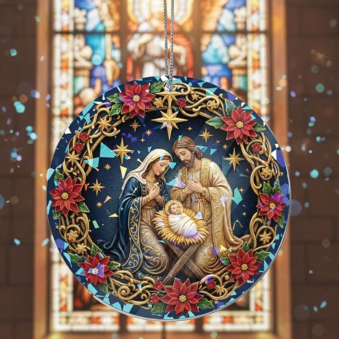Nativity Christmas Ornament 2025 - Christian Christmas Ornaments – Religious Oranament – Christmas Tree Ornament – Religious Holiday Keepsake Gift