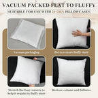 Soaoo Set of 10 Fluffy Throw Pillows Insert Bulk 26 x 26 Inches White, Filled in 400g Polyester Fiber, Decorative Square Pillows for Couch Sofa Bed and Party Supplies