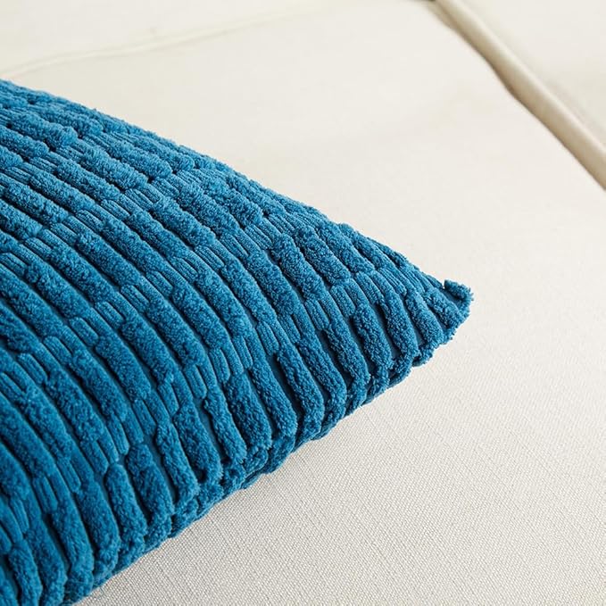 Fancy Homi 4 Packs Decorative Throw Pillow Covers for Living Room Couch Bed, Modern Farmhouse Boho Home Décor Accent Cushion Case, 20" x 12", Teal