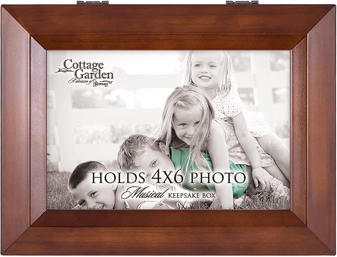 Cottage Garden 4 x 6 Photo Frame Woodgrain Music Box Plays You are My Sunshine