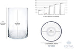 Royal Imports Flower Glass Vase Decorative Centerpiece for Home or Wedding - Cylinder Shape, 8" Tall, 5" Opening, Clear