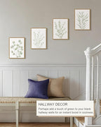 Drsoum Botanical Plant Framed Wall Art Boho Wall Decor for Bathroom Sage Green Eucalyptus Leaf Prints Minimalist Aesthetic Ready to Hang Set of 4, 11x14 in (Natural Framed)