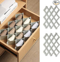 ROUFA Sock Drawer Organizer for Dresser, Honeycomb Underwear Dividers for Women, Panty Separator for Bras, Socks, Belt and Leggings (2 Sets/12pcs,Grey)