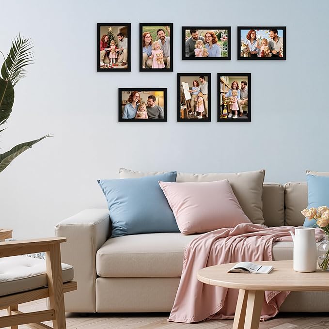Giftgarden 4x6 Picture Frame Set of 18, Lightweight 4 by 6 Frames Bulk for Gallery Wall Photo Hanging and Tabletop Display, Black