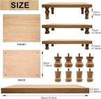 Wooden Riser Decorative Tray, Farmhouse Wood Pedestal Stand, Rustic Tray Riser Display Stand, Coffee Bar, Dining Room, Centerpiece, Kitchen, Bathroom Table Decor (Wood)