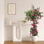 Bougainvillea Artificial Tree with Flowers (5.4FT-65 Inch) UV- Resistance Faux Blooming Flower Outdoor/Indoor Tree Front Porch Plants, Home, Office, Living Room Decor