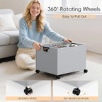 HOUSE AGAIN Shoe Organizer for Closet, Foldable Shoe Storage Organizer Box with Wheels and Adjustable Dividers, Sturdy Metal Frame Fits up to 16-32 Pairs, Large Shoes Storage with Clear Cover