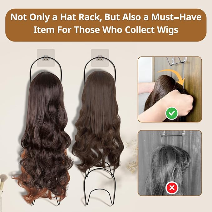 LINFIDITE 10 Pack Hat Rack Hanger Holder Organizer Closet Hanging Baseball Cap Display Storage Rack for Scarves Handbags Towels Clothes Ties Over Door Wall Mounted w Hanging Hook Black