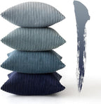 MIULEE Summer Throw Pillow Covers 24x24 Inch Set of 4 Western Neutral Decorative Cushion Covers Soft Boho Farmhouse Modern Coastal Spring Decor for Couch Bed Sofa Living Room Dark Blue Navy Series
