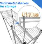 Simple Trending Heavy Duty Clothing Rack Loads 450 LBS, Garment Racks with Adjustable Shelves for Hanging Clothes, Metal Wardrobe Closet, Chrome