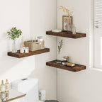 Vivelove 12" Deep Floating Shelves for Wall 16" Long, Wall Shelves for Living Room Bedroom Bathroom Kitchen Laundry Room, Farmhouse Rustic Shelves for Home Decor, 16" X 12" X 2" Set Of 2, Rustic Brown