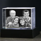3D Photo Crystal,Personalized Gift for Dad Husband Grandpa,Custom Anniversary,Birthday,Memorial,Couples Gifts,Custom 3D Picture in Crystal