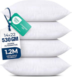 Utopia Bedding Throw Pillows (Set of 4, White) – 14 x 22 Inches Down Alternative Pillows for Bed, Sofa, and Couch - Fluffy Decorative Stuffer Pillow for Indoors & Outdoors