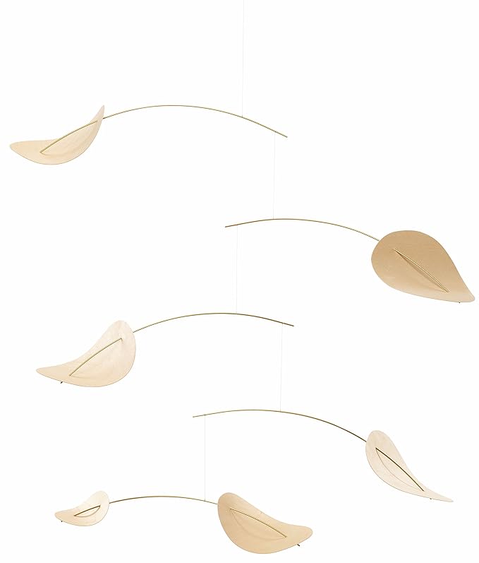 Drifting Clouds Hanging Mobile - 39 Inches - Beech Wood and Steel - Handmade in Denmark by Flensted