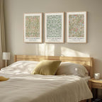 Framed William Morris Canvas Wall Art for Living Room, 3 Piece Large Vintage Sage Green Artwork for Walls Nature Floral Botanical Picture Prints for Bedroom, Hallway, Home Office Wall Decor, 16x24