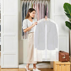 6 Pack Garment Bags 60 * 100cm, 40in PEVA Translucent Garment Covers, Suit Storage Bags, Dress Organizer Bags Used To Protect Shirts, Winter Coats, Jackets（White Edge）