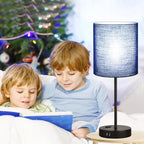 Lynnoland 2 Pack Touch Control Table Lamps with 2 USB & AC Outlet, 3-Way Dimmable Bedside Nightstand Lamps for Bedroom Living Room Nursery, 800 Lumens 5000K Daylight Bulbs Included