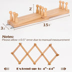 Wall Rack with 10 Hooks, Wooden Wall Expandable Coat Rack for Coat, Hats, Baseball Caps, Coffee Mug, Jewelry(Natural)