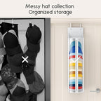 Hat Rack for Door and Closet – Large Capacity Hanging Hat Rack Organizer Holds 30-35 Caps, Over the Door Hat Storage Organizer for Bedroom, Entrance or Dorm, 1 Pack, White