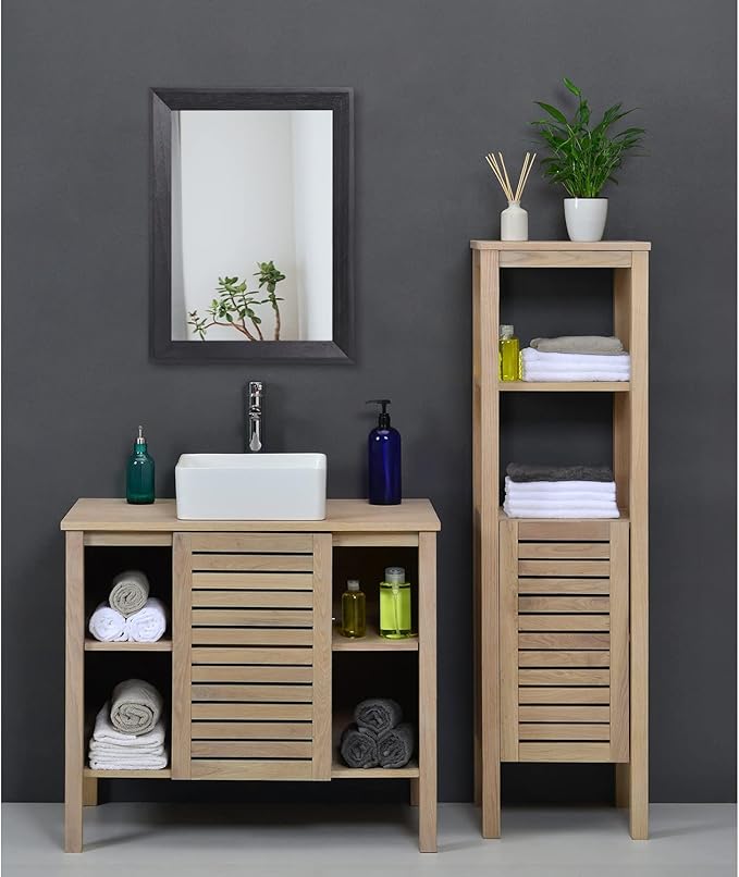 AAZZKANG Wall Mirror Black Rectangle Mirrors for Wall with Wood Framed Decorative for Bedroom Bathroom Living Room Farmhouse Entryway Hanging Small