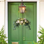 30 Inch Artificial Flower Swag, Wedding Artificial Peony with Green Leaves Swag, Handmade Flowers Backdrop Table Runner Centerpiece Garland for Arch Front Door Wall Home Hanging Wreath Decor(Green)
