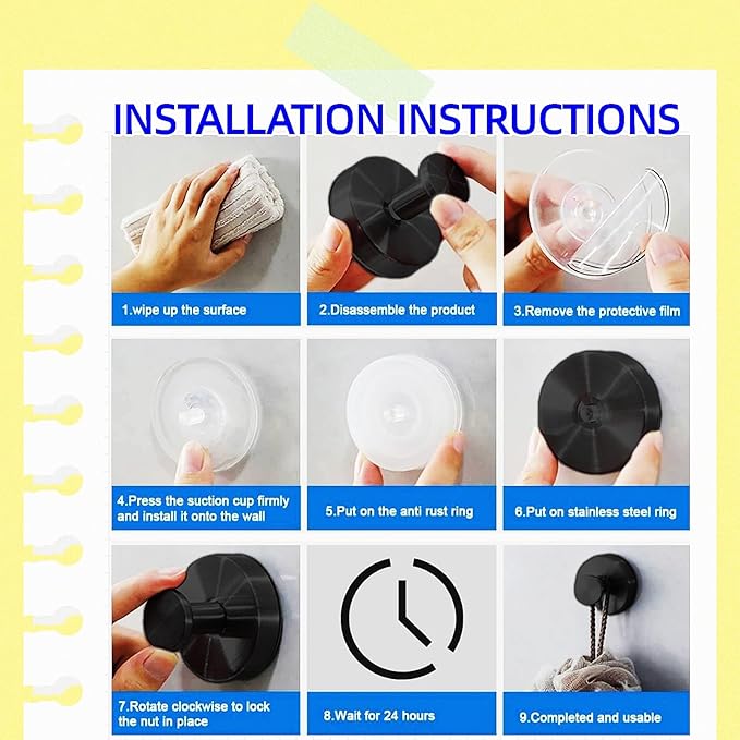 Suction Cup Wreath Hanger, 15 Lbs Heavy Duty Hooks for Christmas Holiday Decor, 2-Pack Black Wreath Holder with Strong Adhesion, No Drill Installation for Windows Glass Surfaces