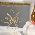 8" Gold Decorative Sphere, Metal Floral Tabletop Sculpture, Abstract Tabletop Decorative Ball for Home Metal Sphere Decor
