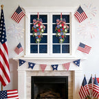 belot Patriotic Red White Blue Swag for Front Door, 20 Inch Patriotic American Memorial Day Floral Teardrop Swags, 4th of July Swag for Indoor Outdoor Farmhouse Decor