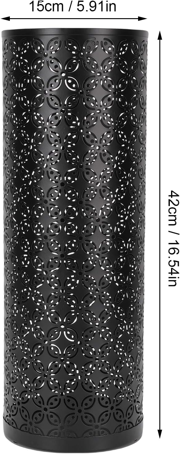 Metal Round Umbrella Stand Rack, FreeStanding Umbrella Holder for Entryway, Home, Office (Black)