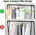 Wire Metal Hangers 100 Pack, Black Slim Clothes Hanger 16 Inch 12 Gauge, Bulk Dry Cleaner Hangers for Standard Size Coat, Suits, Shirts, Pants, Skirts