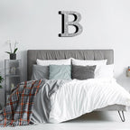 Qunclay 8'' Silver Crystal Diamond Bling Letters Crushed Diamond Decoration Wooden Glitter Letter with Screw and Hooks Rhinestone Gift for Wedding Y2k Mcbling Bedroom Wall Decor (Letter B)