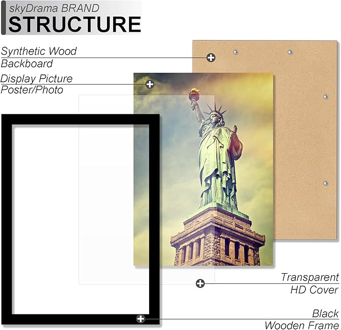 100% Solid Wood 12x15 Picture Frame Set of 2, Black Frame for 12 x 15 Inch Picture Poster Photo, Light Weight 12 by 15 HQ Matte Black Frame for Wall - 2 Pack/Black/12 x15
