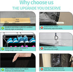 Heavy-Duty, over the door shoe organizer, Extra-Wide Large, shoe organizer, Holds 30 Pairs & Supports 100lbs, shoe rack, with Reinforced Grommets & Bamboo Rods, Fits Men's Size 12 & Boots, Black