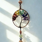 Dream Catchers for Adults with Luminous Beads Dream Catcher with 7 Chakra Handmade Wall Decor with Native Feather Hanging Ornament for Bedroom Brown