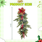 Fancyes Artificial Christmas Swag Greenery Wreath Decorative Prop Door Swag Staircase Decoration for Stairs New Year