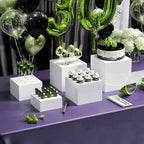 Extra Large White Acrylic Buffet Risers Cube Box Food Risers for Buffet Dessert Table 12 inch Set of 5 Tier Display Stands for Weddings,Shop Display,Large Food Risers Display for Food,White Acrylic Square Boxes Risers 12inch Tall